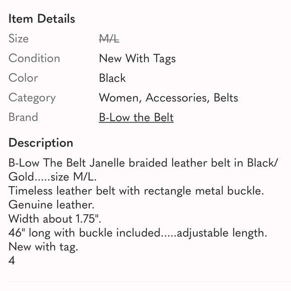 B-Low the Belt Black Braided Leather Belt with Gold Buckle main image 7